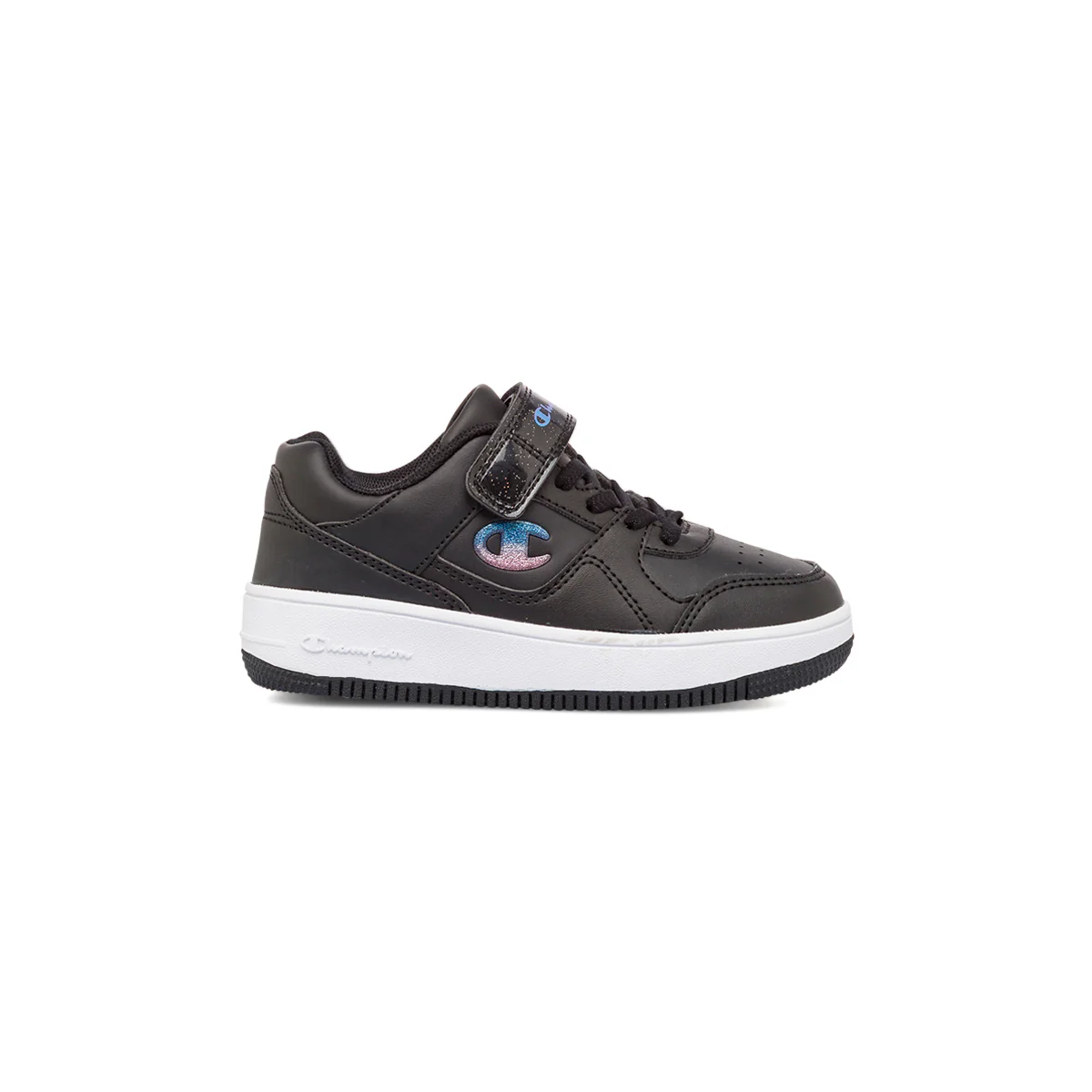 Sneakers da bambina nere con dettaglio glitter Champion Rebound Low