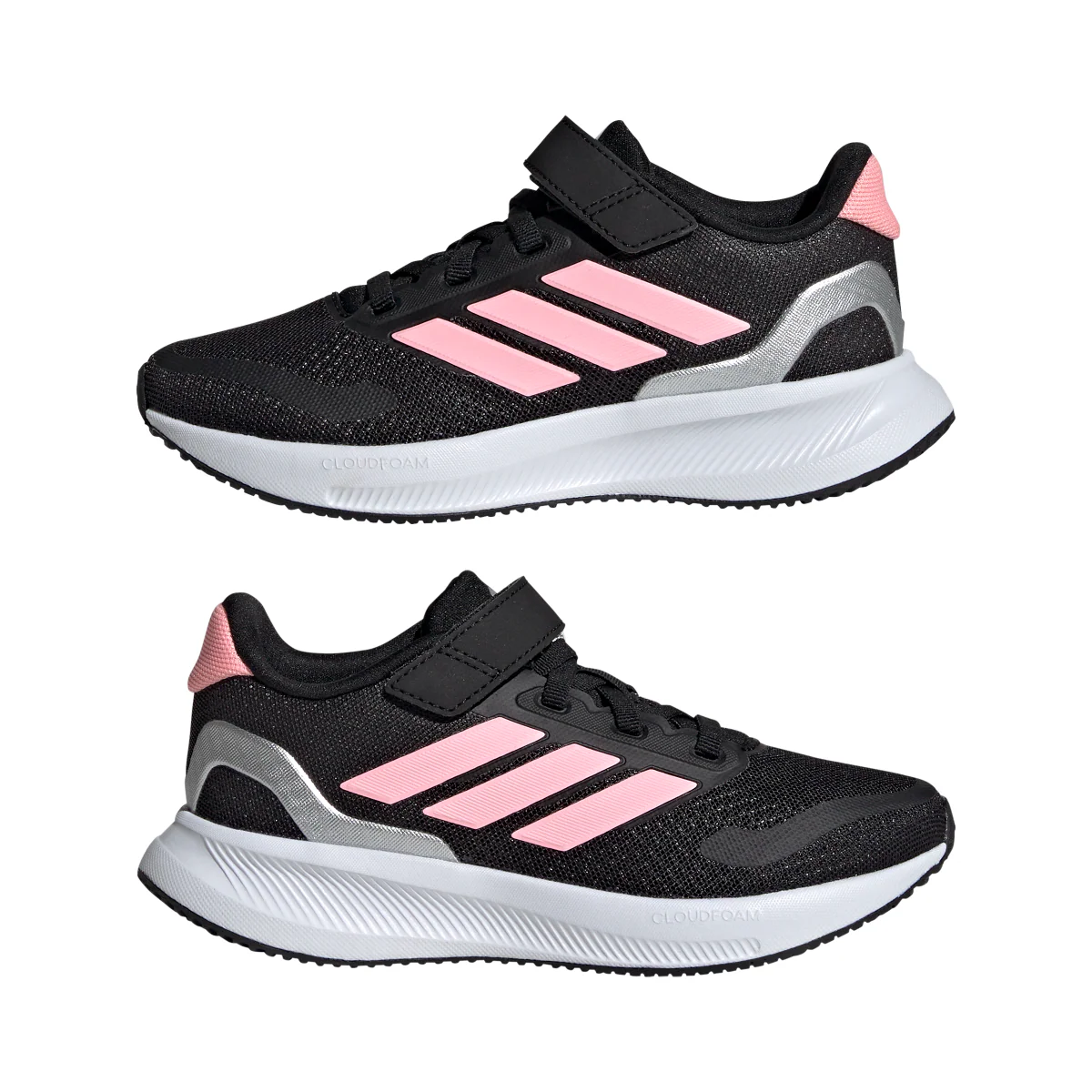 Sneakers da bambina nere con strappo in velcro adidas Runfalcon 5 - Image 3