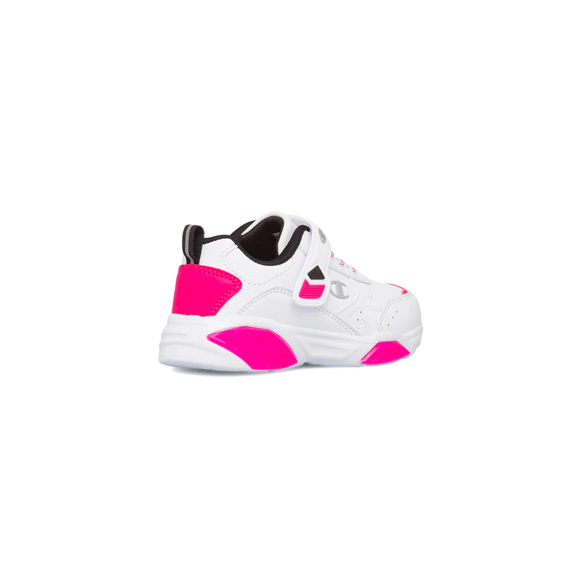 Sneakers da bambina primi passi rosa e bianche con luci nella suola Champion Wave - Image 3