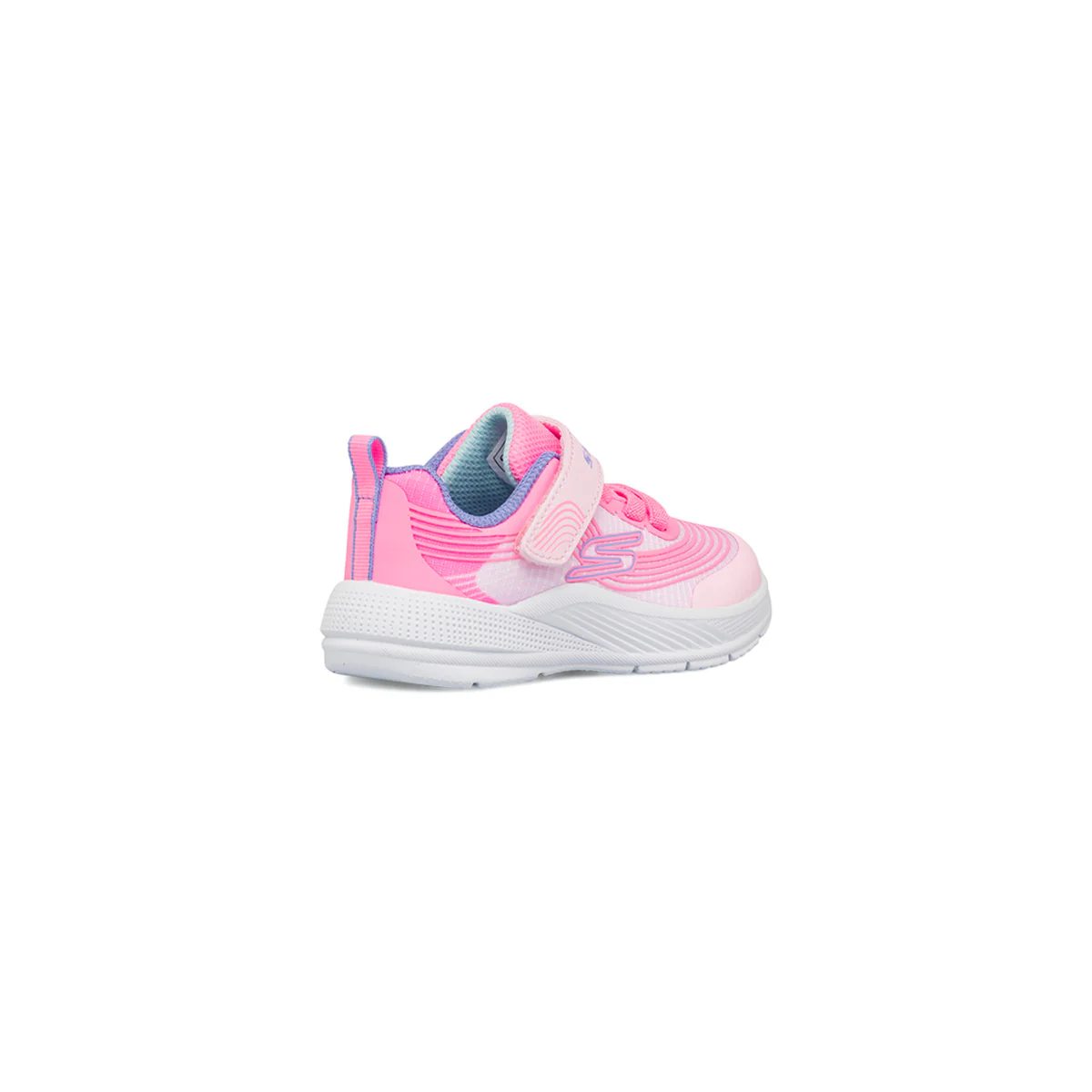 Sneakers da bambina primi passi rosa fluo con dettagli lilla Skechers Microspec Advance - Image 3