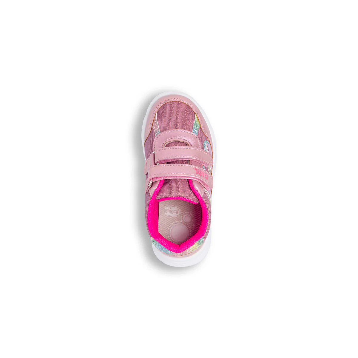 Sneakers da bambina rosa Chicco con cuore glitter e chiusura a strappi - Image 5