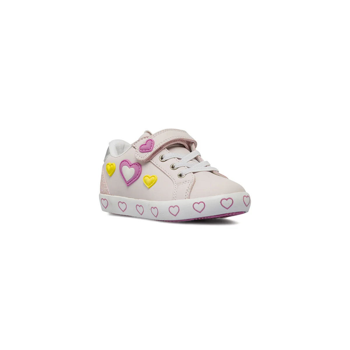 Sneakers da bambina rosa con applicazioni di cuori Dieci Baci - Image 2