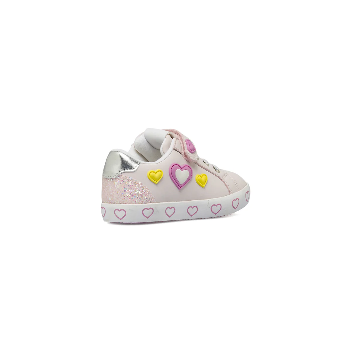 Sneakers da bambina rosa con applicazioni di cuori Dieci Baci - Image 3