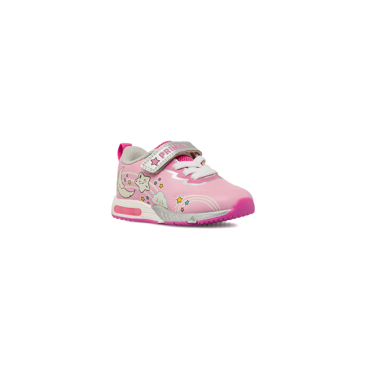 Sneakers da bambina rosa con disegni luna e stelle e Luci Primigi - Image 3