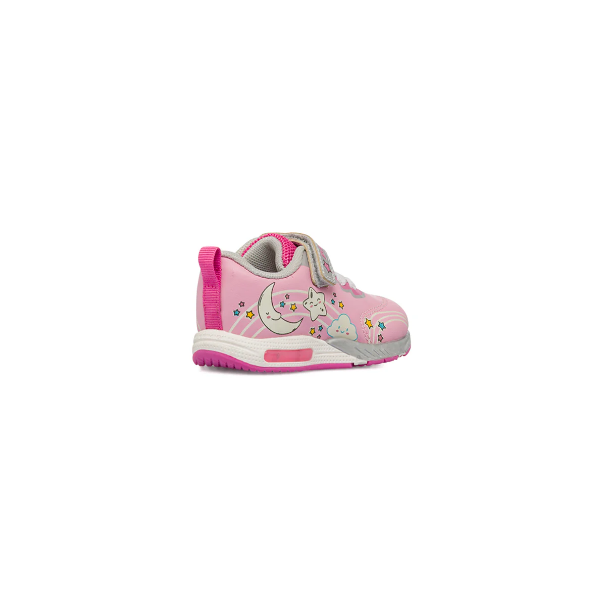 Sneakers da bambina rosa con disegni luna e stelle e Luci Primigi - Image 4