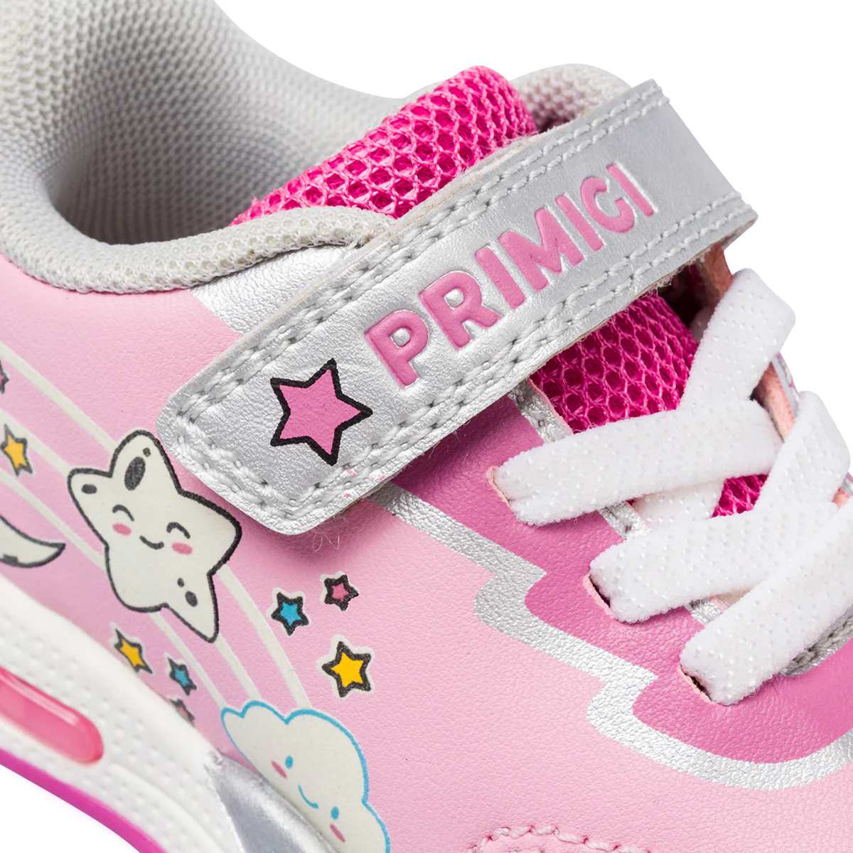 Sneakers da bambina rosa con disegni luna e stelle e Luci Primigi - Image 6