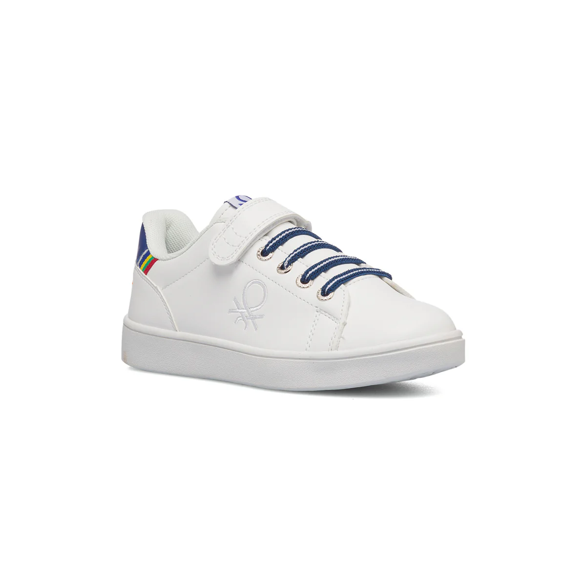 Sneakers da bambino bianche con dettagli blu Benetton Penn Crack - Image 10
