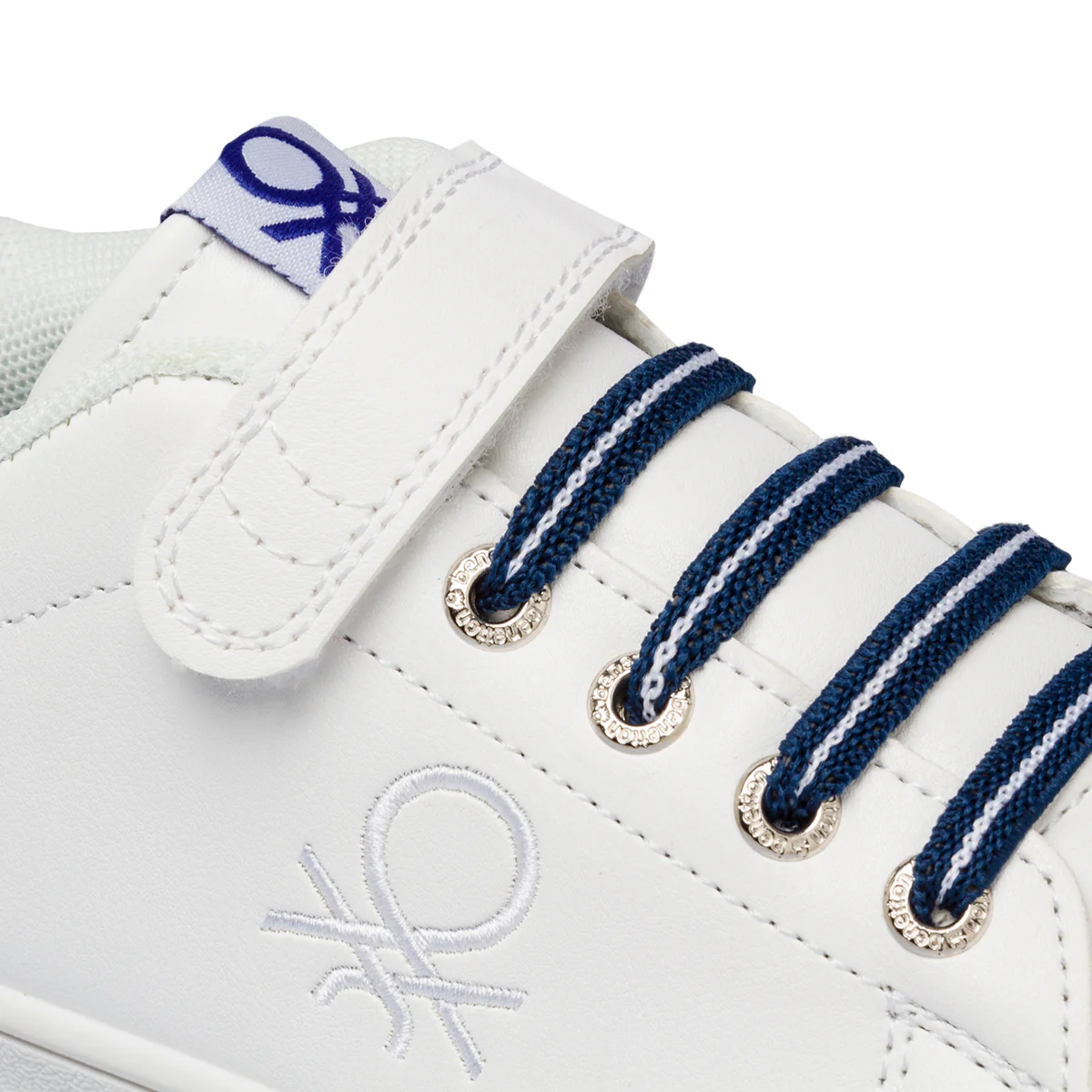Sneakers da bambino bianche con dettagli blu Benetton Penn Crack - Image 15