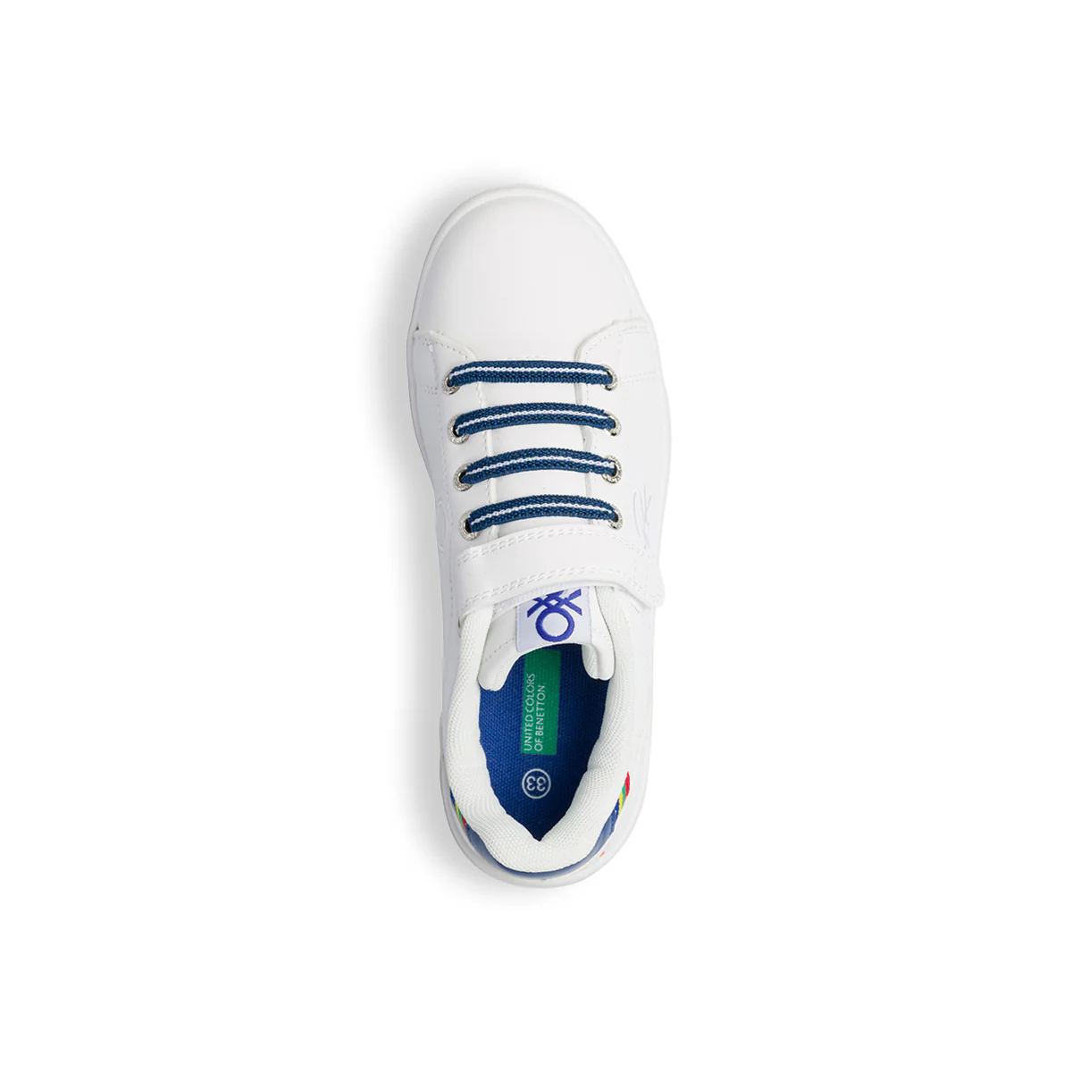Sneakers da bambino bianche con dettagli blu Benetton Penn Crack - Image 17