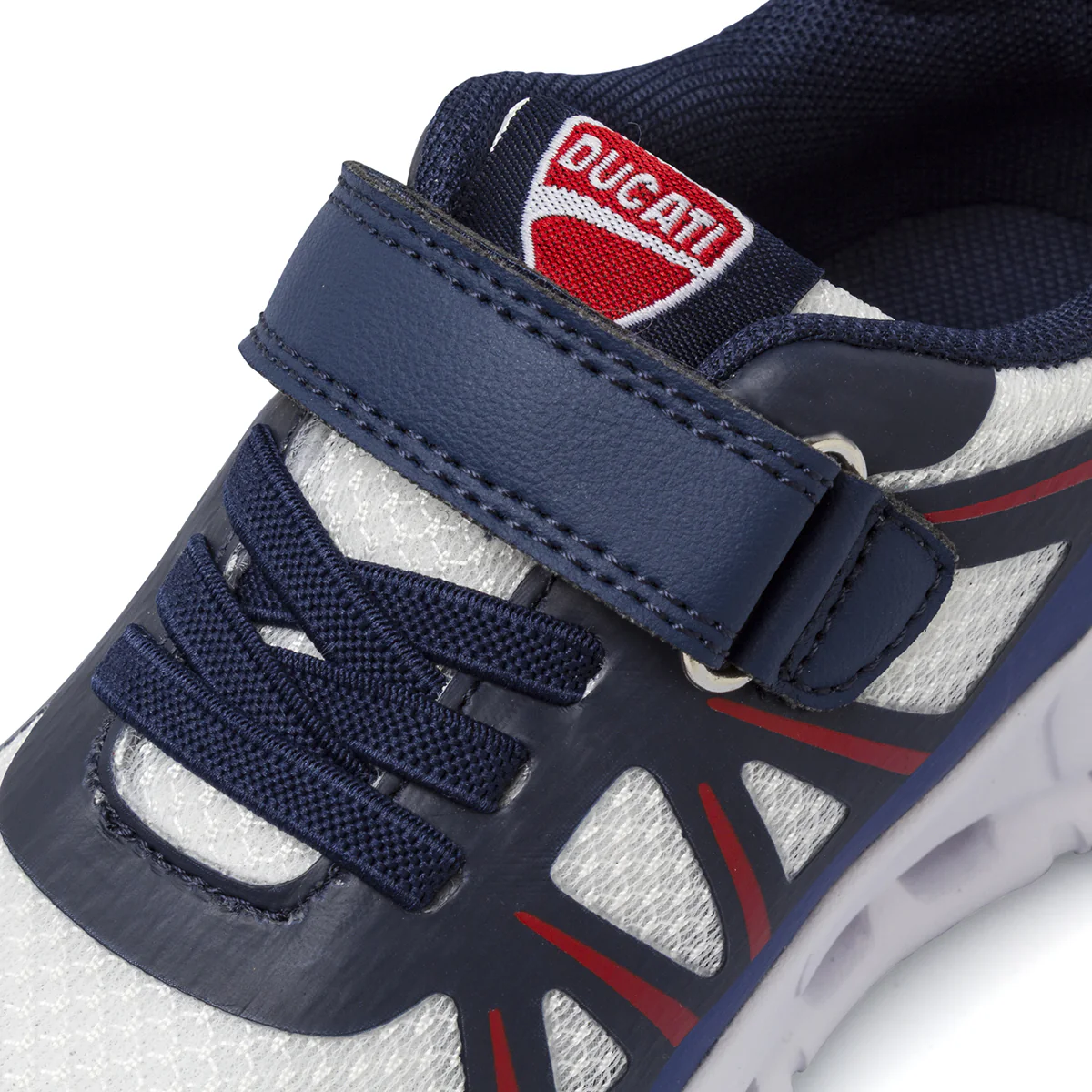 Sneakers da Bambino bianche con inserti blu Ducati - Image 4