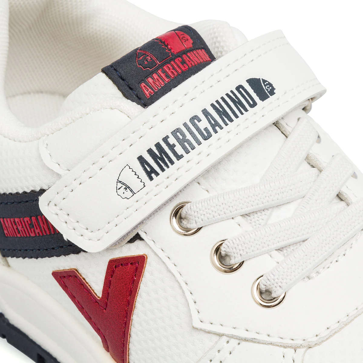 Sneakers da bambino bianche con logo Americanino - Image 5