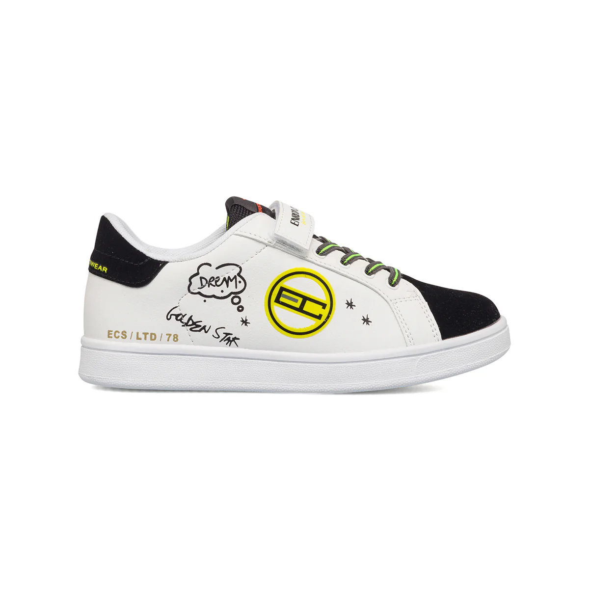 Sneakers da bambino bianche con stampa laterale Enrico Coveri Golden