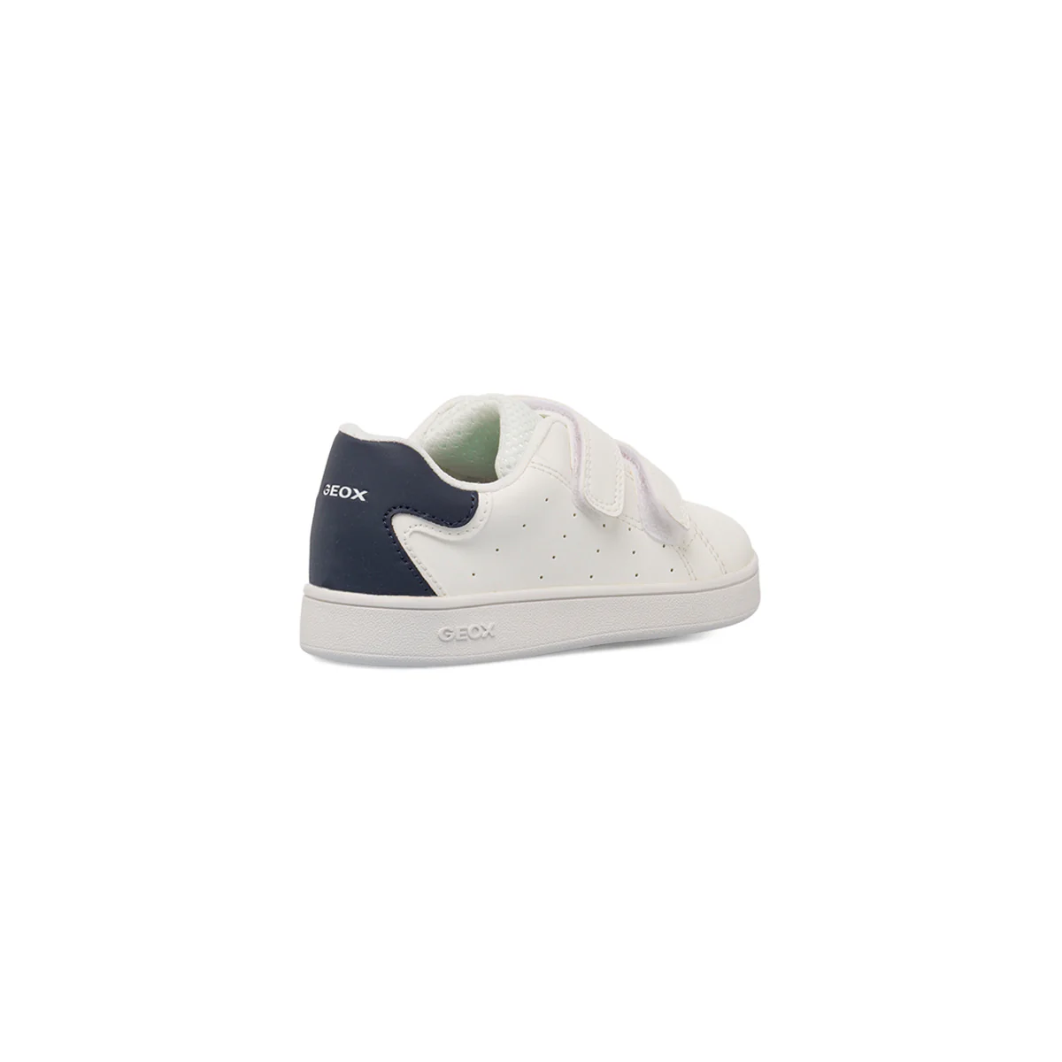 Sneakers da bambino bianche con strappi in velcro e dettagli blu Geox - Image 3
