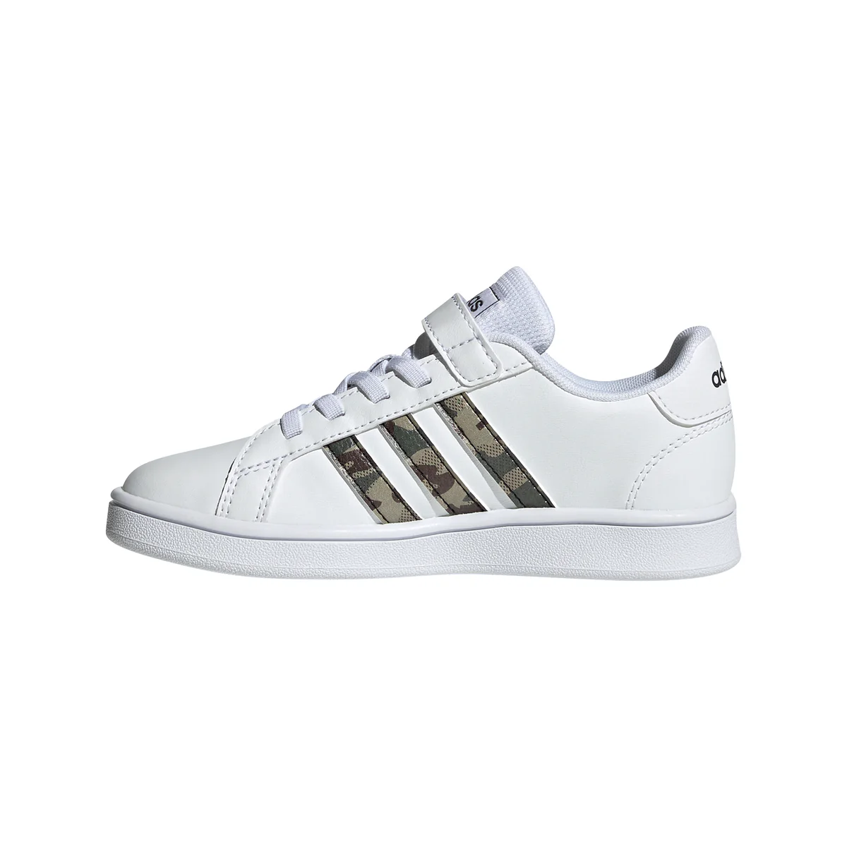 Sneakers da bambino bianche con strisce camouflage adidas Grand Court - Image 4