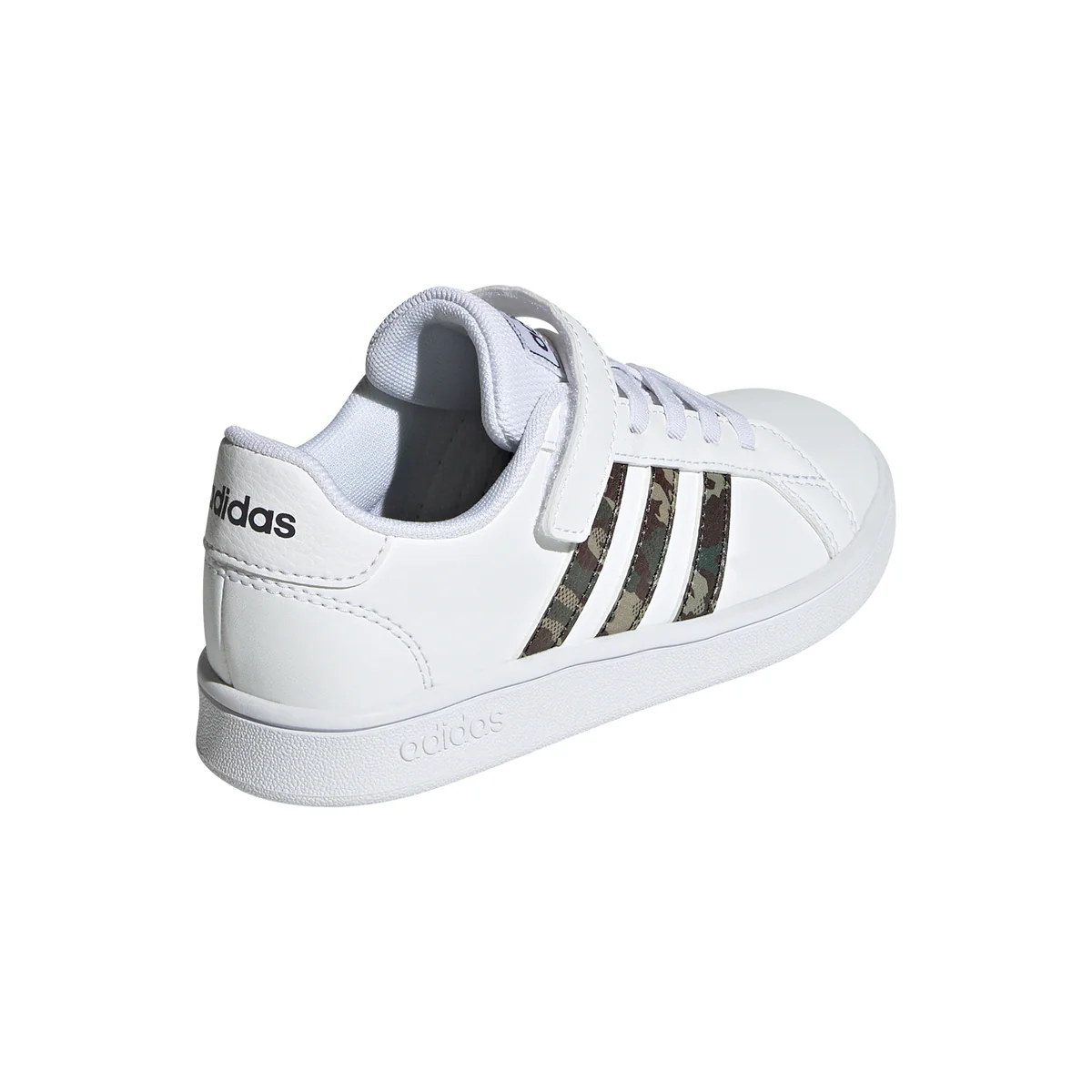 Sneakers da bambino bianche con strisce camouflage adidas Grand Court - Image 5