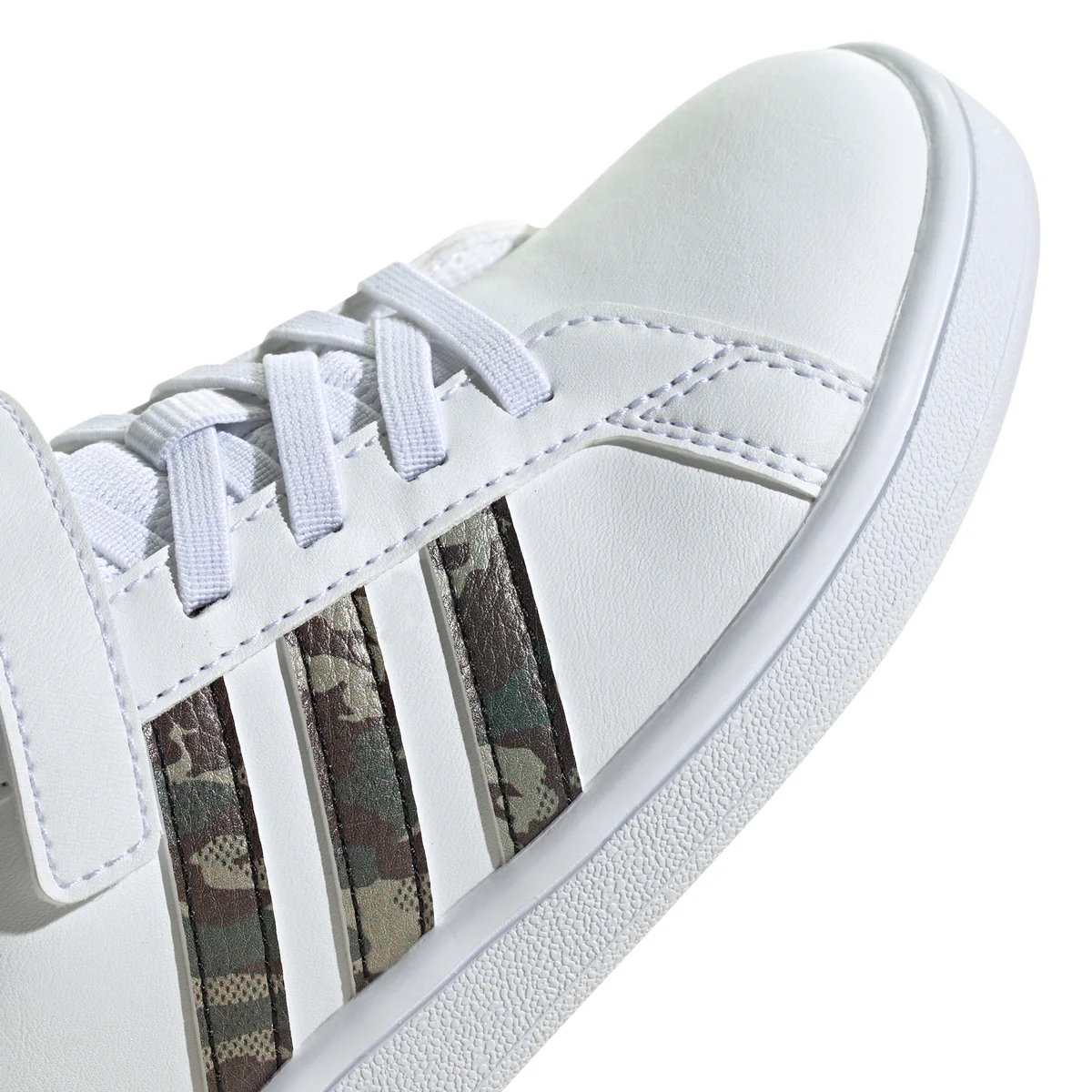 Sneakers da bambino bianche con strisce camouflage adidas Grand Court - Image 8