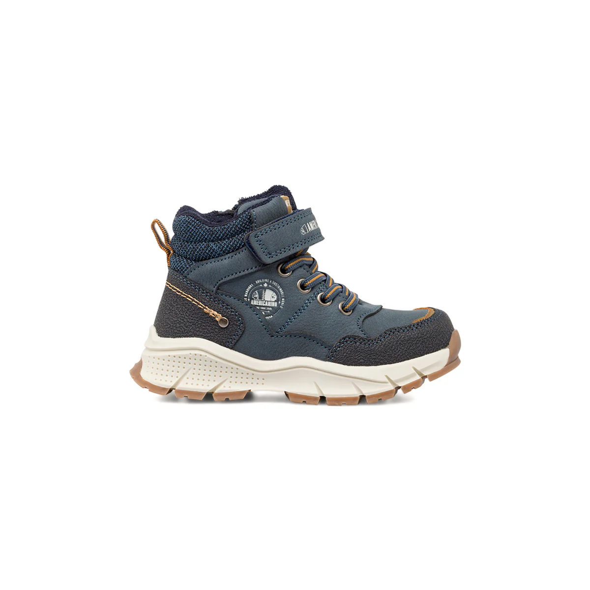 Sneakers da bambino blu Americanino stile outdoor con strappo e zip