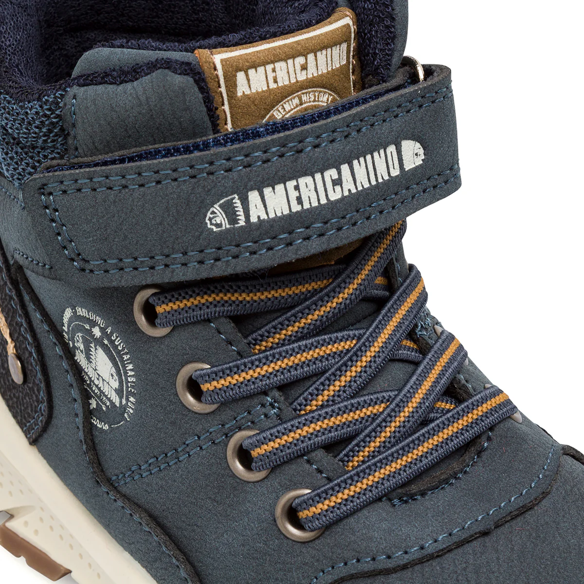Sneakers da bambino blu Americanino stile outdoor con strappo e zip - Image 6