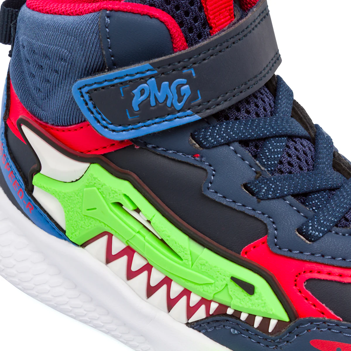 Sneakers da bambino blu con applicazione a squalo e chiusura a strappo Primigi - Image 3