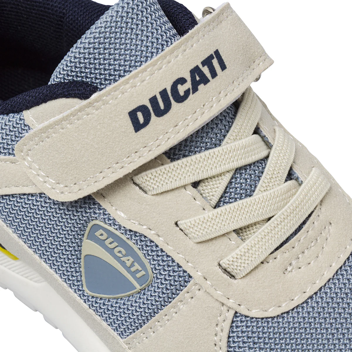 Sneakers da bambino blu con dettagli beige Ducati - Image 4