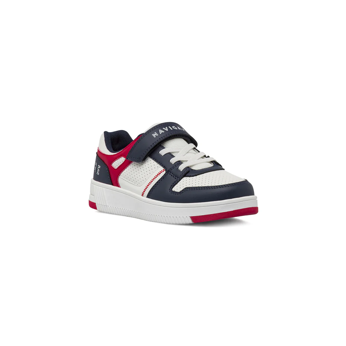 Sneakers da bambino blu con dettagli bianchi e rossi Navigare - Image 2