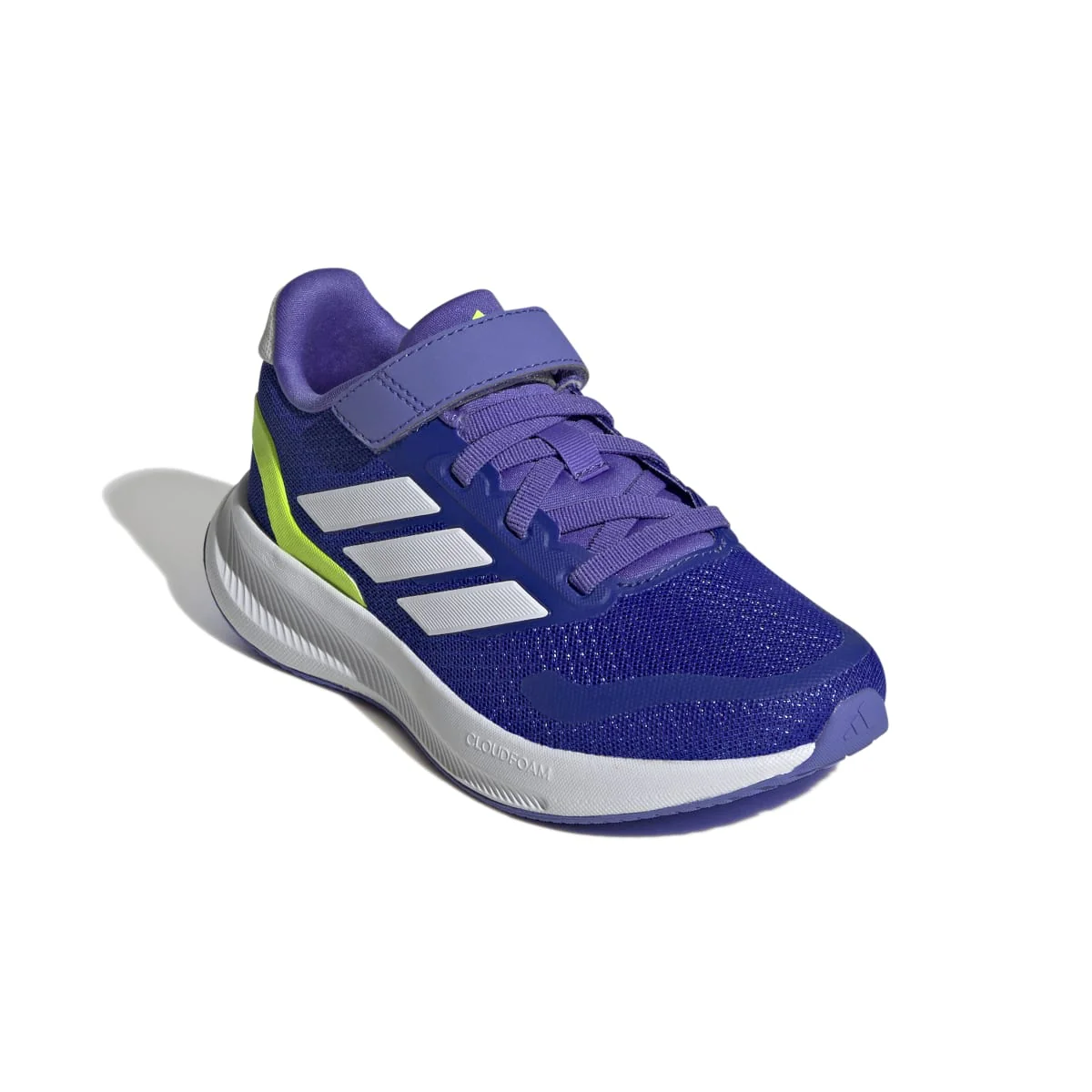 Sneakers da bambino blu con dettagli gialli e logo adidas Runfalcon 5 - Image 8