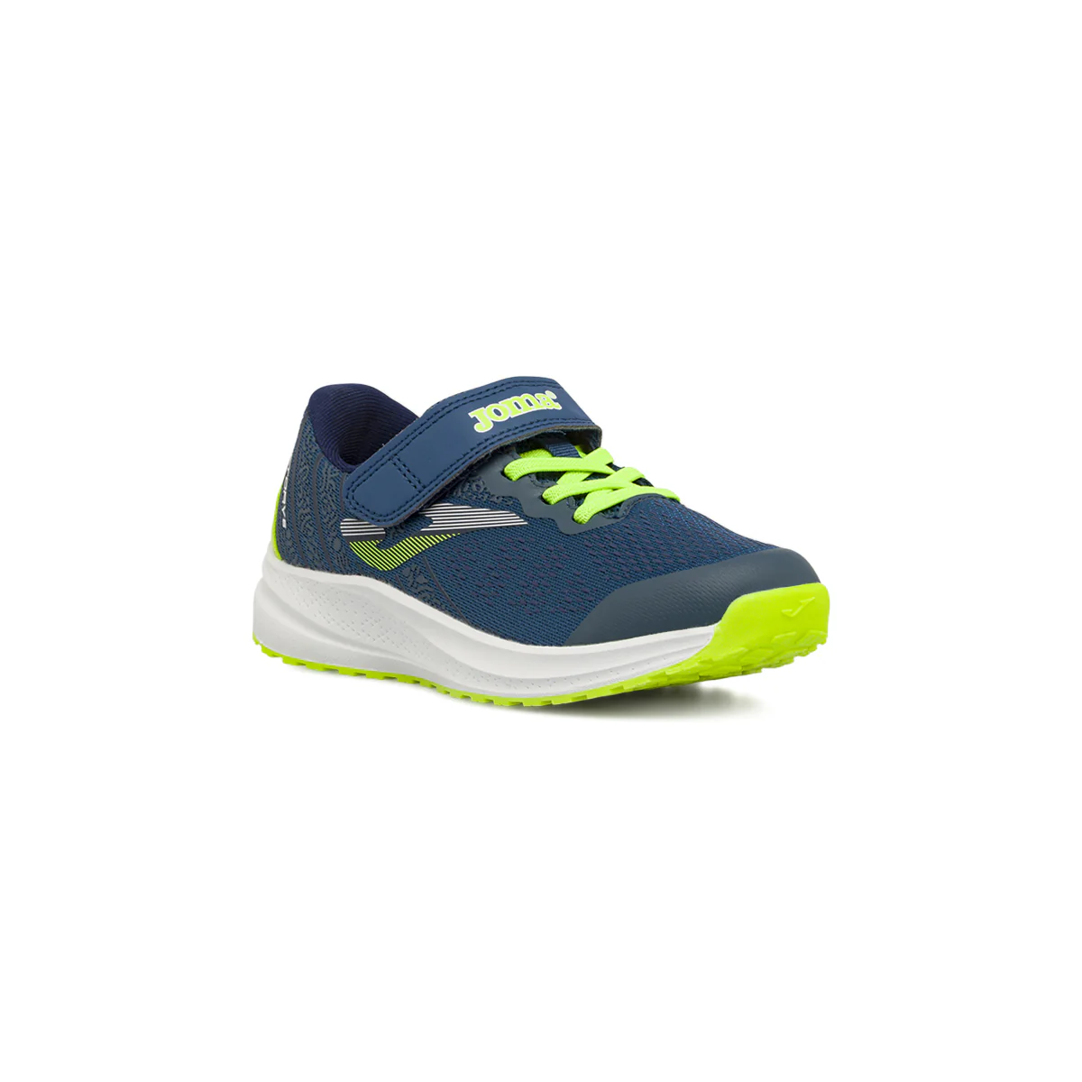 Sneakers da Bambino blu con dettagli verde lime e strappo Joma - Image 2