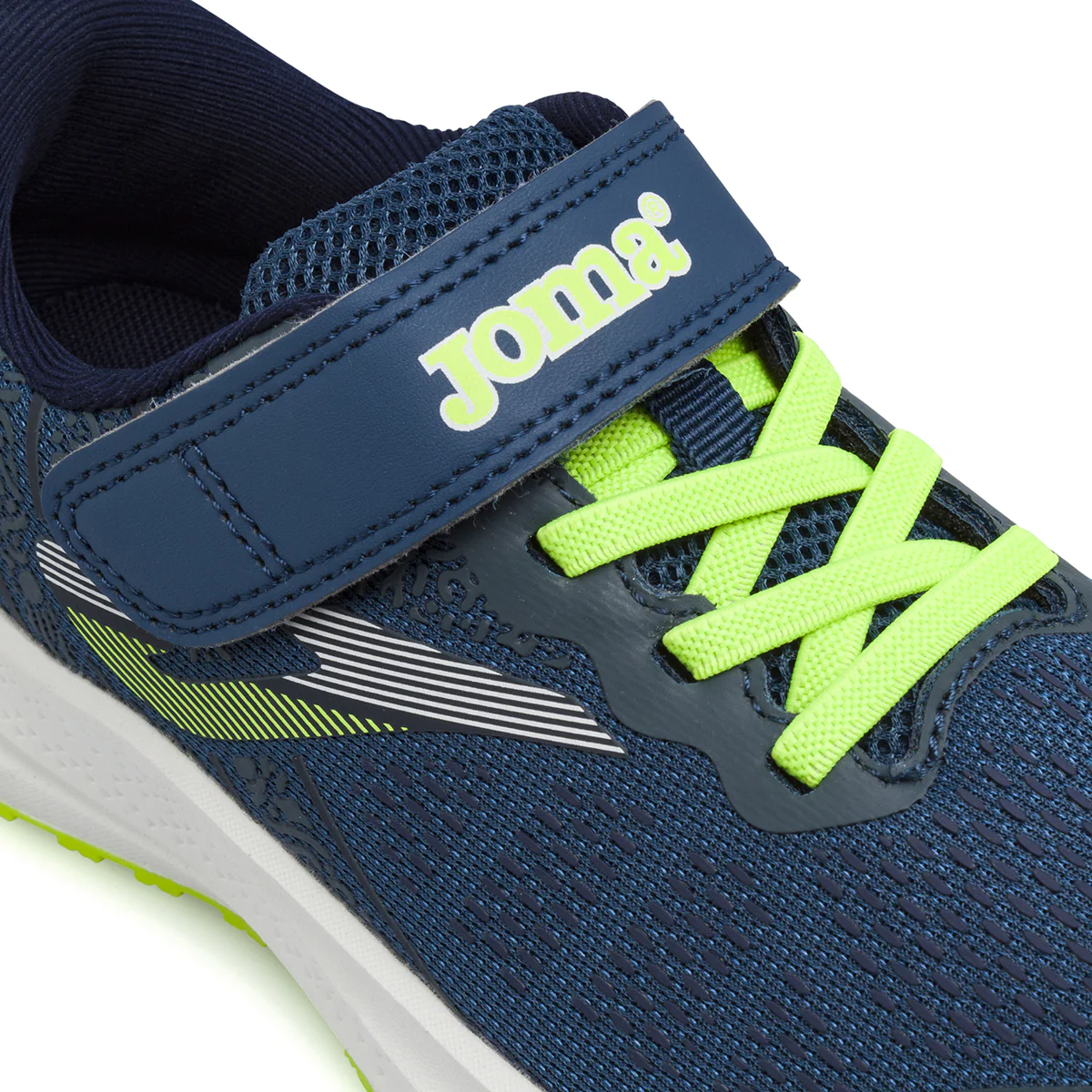 Sneakers da Bambino blu con dettagli verde lime e strappo Joma - Image 5