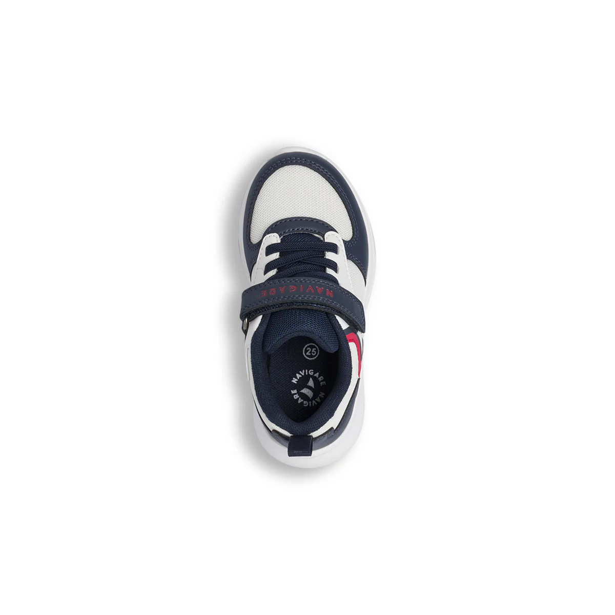 Sneakers da bambino blu con inserti in mesh e dettagli rossi Navigare - Image 6