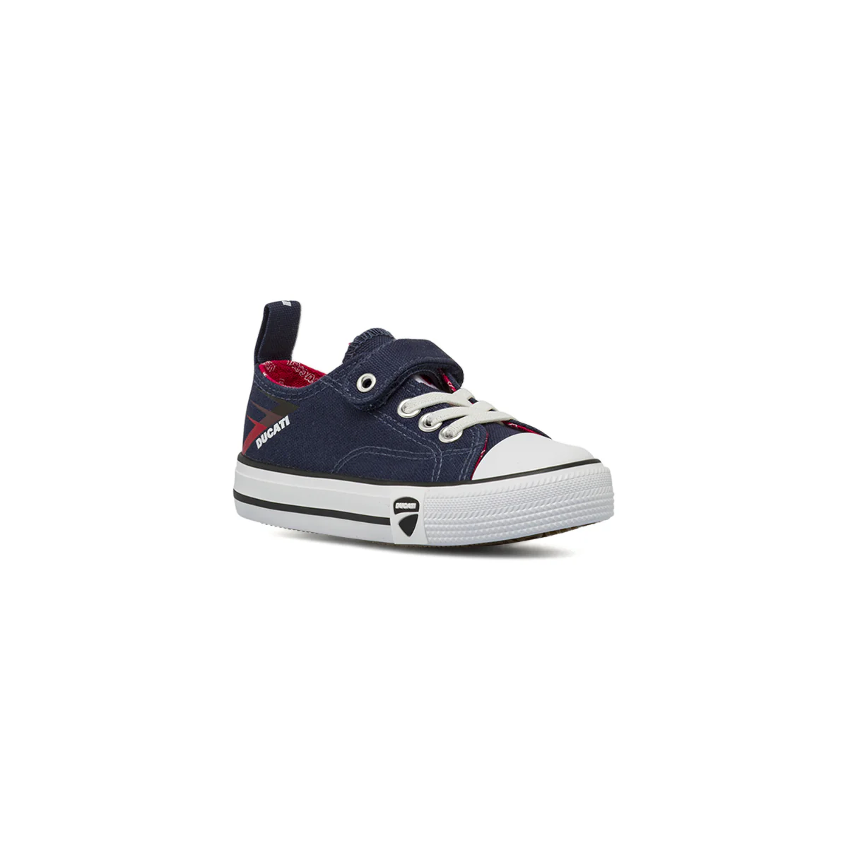 Sneakers da Bambino blu con punta bianca e dettagli rossi Ducati - Image 2