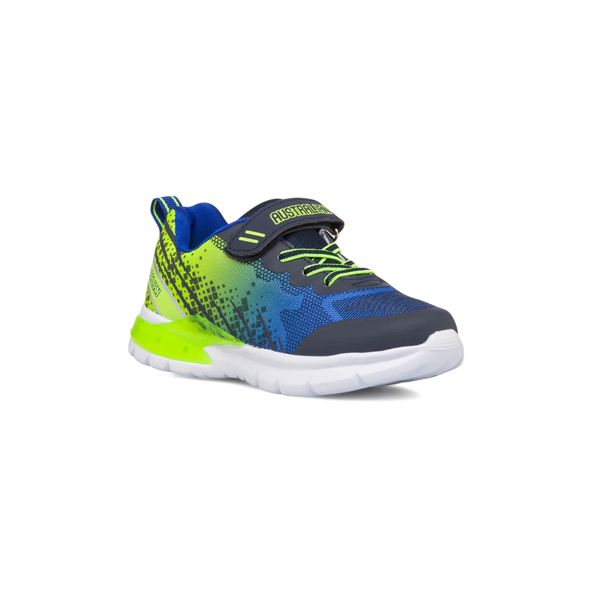 Sneakers da bambino blu e gialle con luci nella suola Australian - Image 2