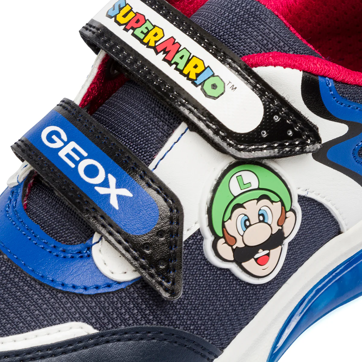 Sneakers da bambino blu e rosse con luci nella suola Geox Super Mario - Image 5