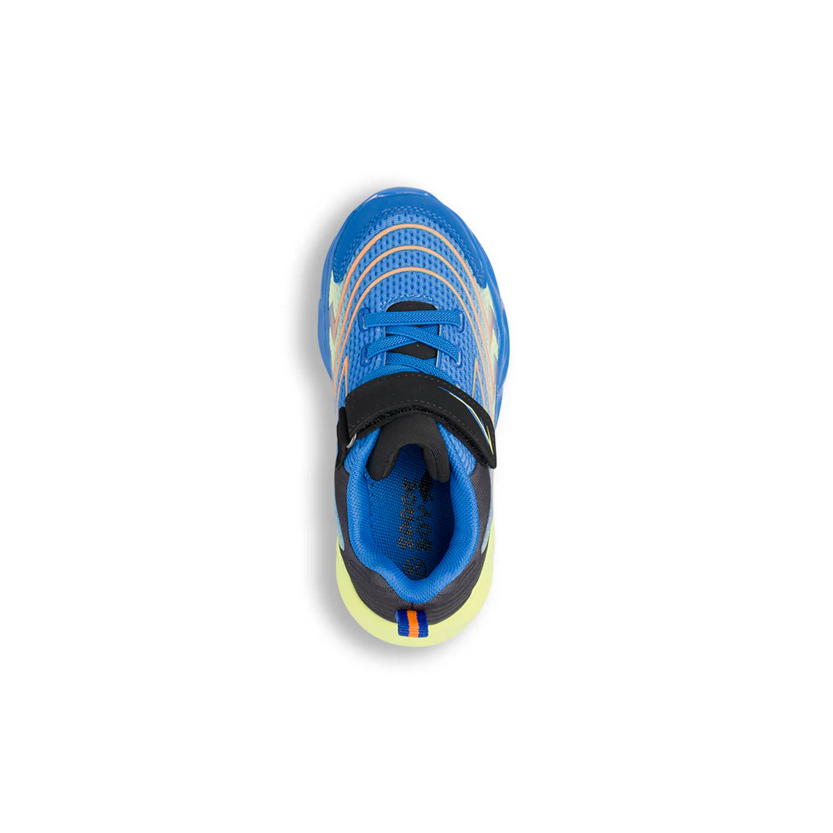 Sneakers da bambino blu giallo fluo e nere con luci nella suola Space Boy - Image 6