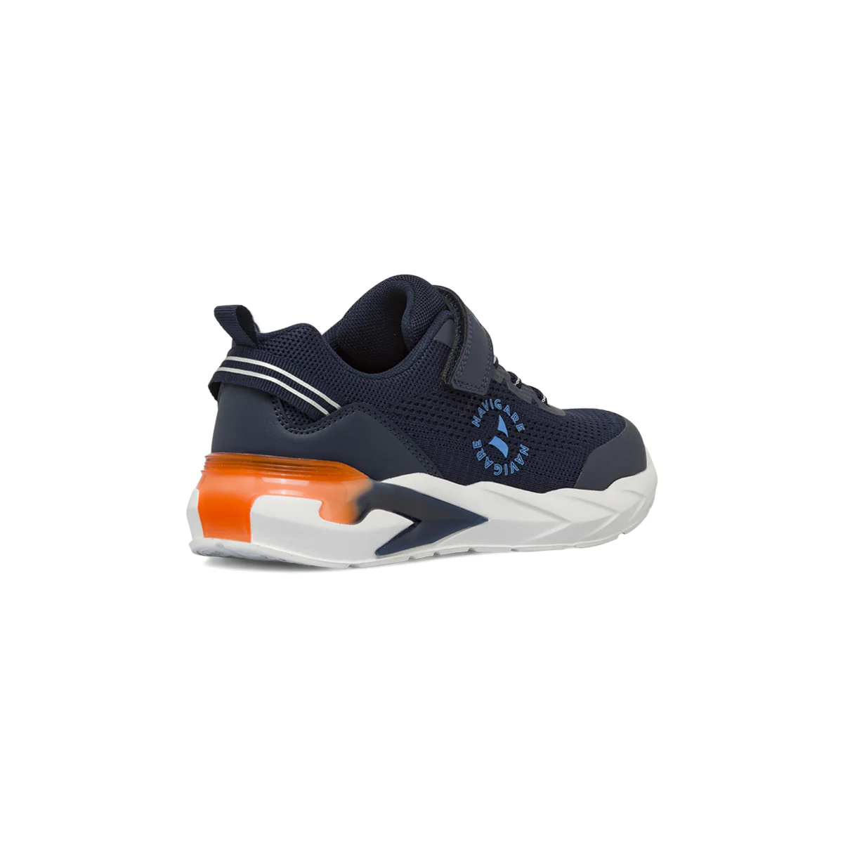Sneakers da bambino blu in tessuto con luci nella suola Navigare - Image 3