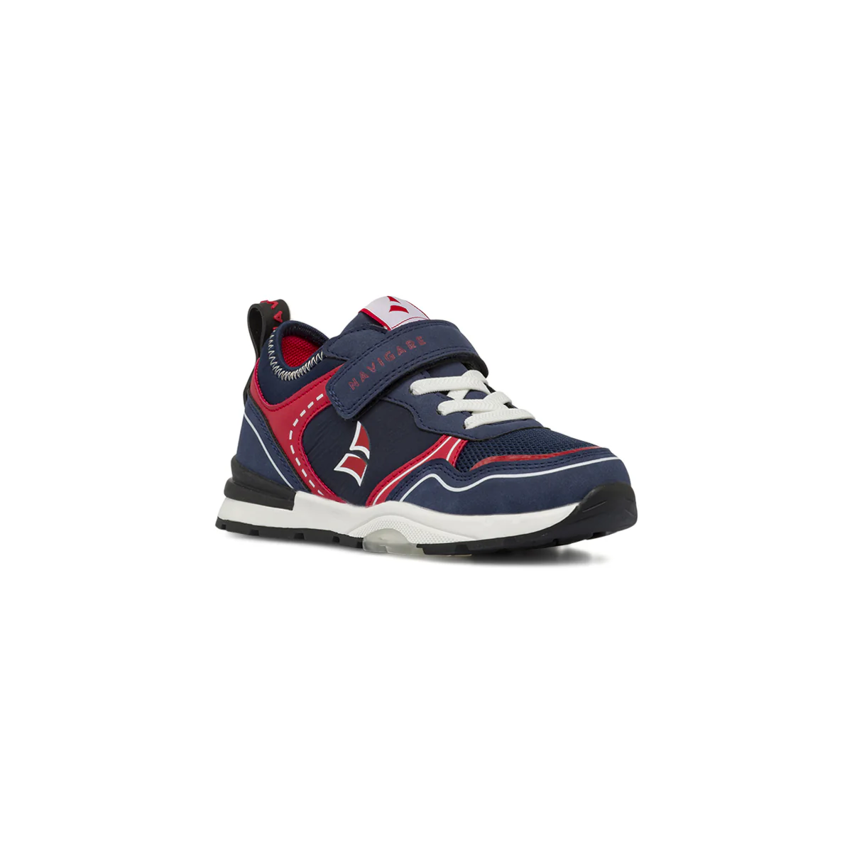 Sneakers da Ragazzo blu Navigare con dettagli rossi e lacci bianchi - Image 2
