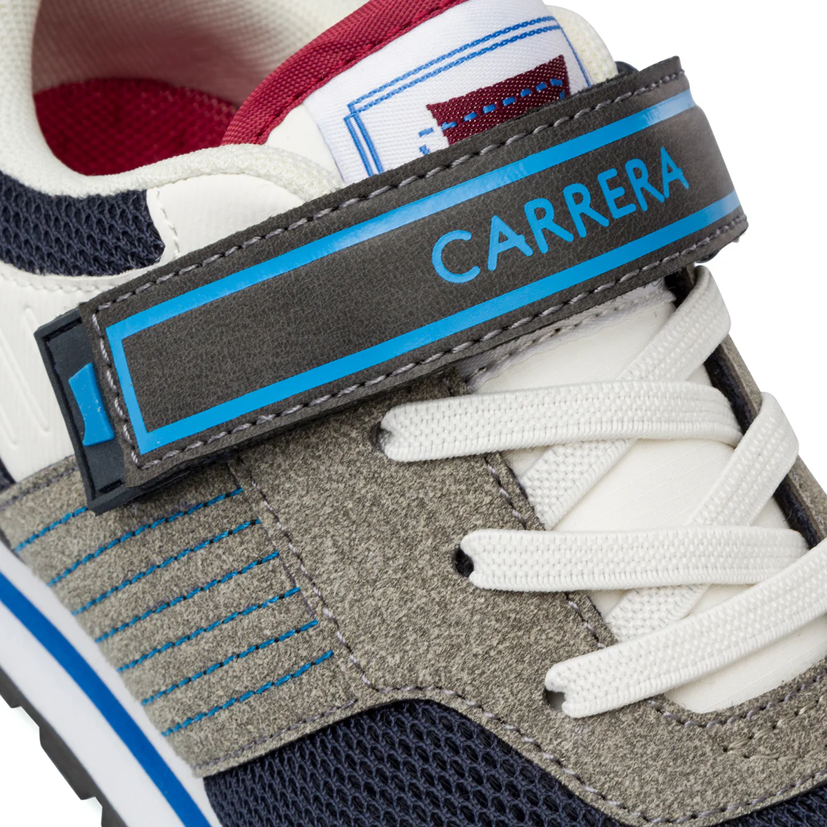 Sneakers da bambino grigie con chiusura a strappo e logo Carrera Jeans - Image 5