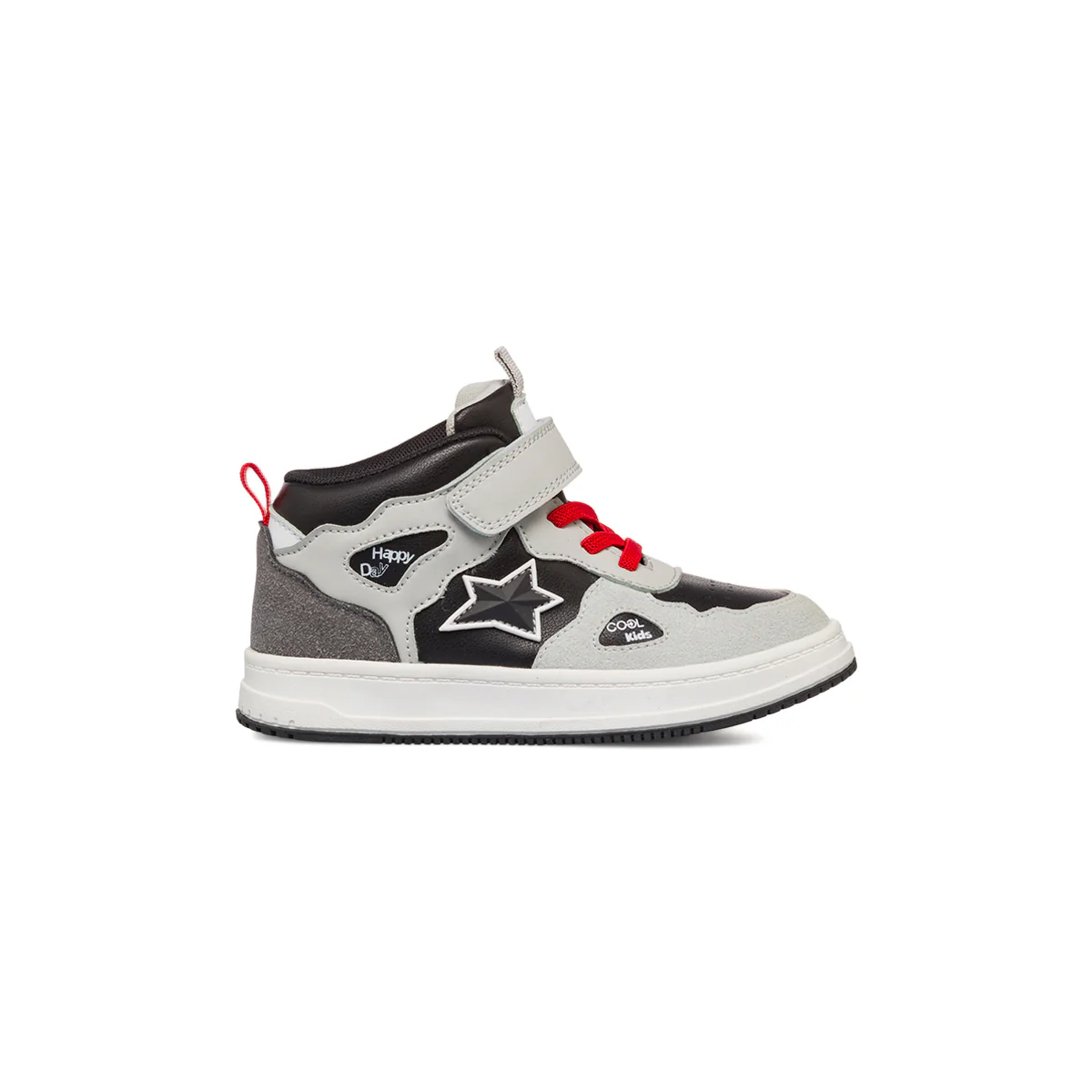 Sneakers da bambino grigie e nere con stampe e dettagli Birilli&Monelli