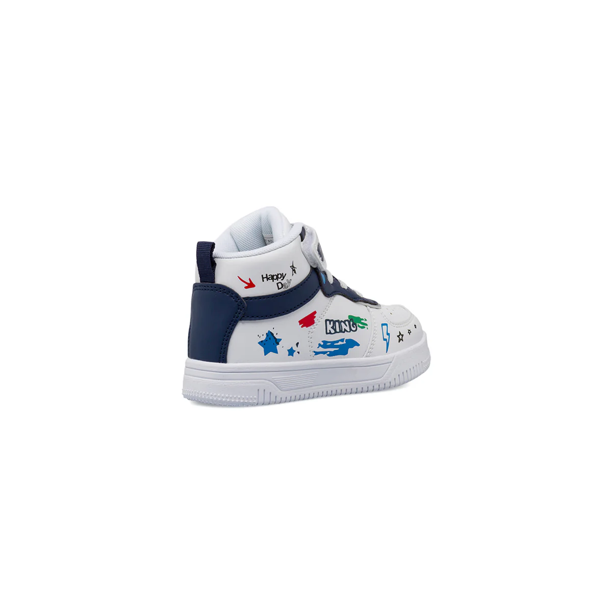 Sneakers da bambino high-top bianche con stampa graffiti Space Boy - Image 3