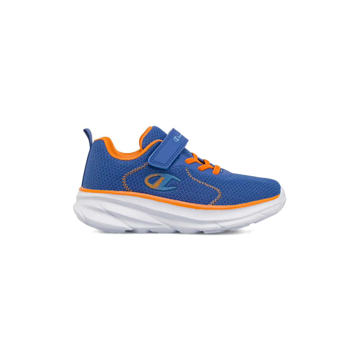 Sneakers da Bambino in mesh blu e arancioni con strappo Champion