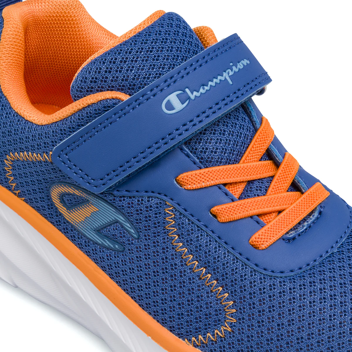 Sneakers da Bambino in mesh blu e arancioni con strappo Champion - Image 5