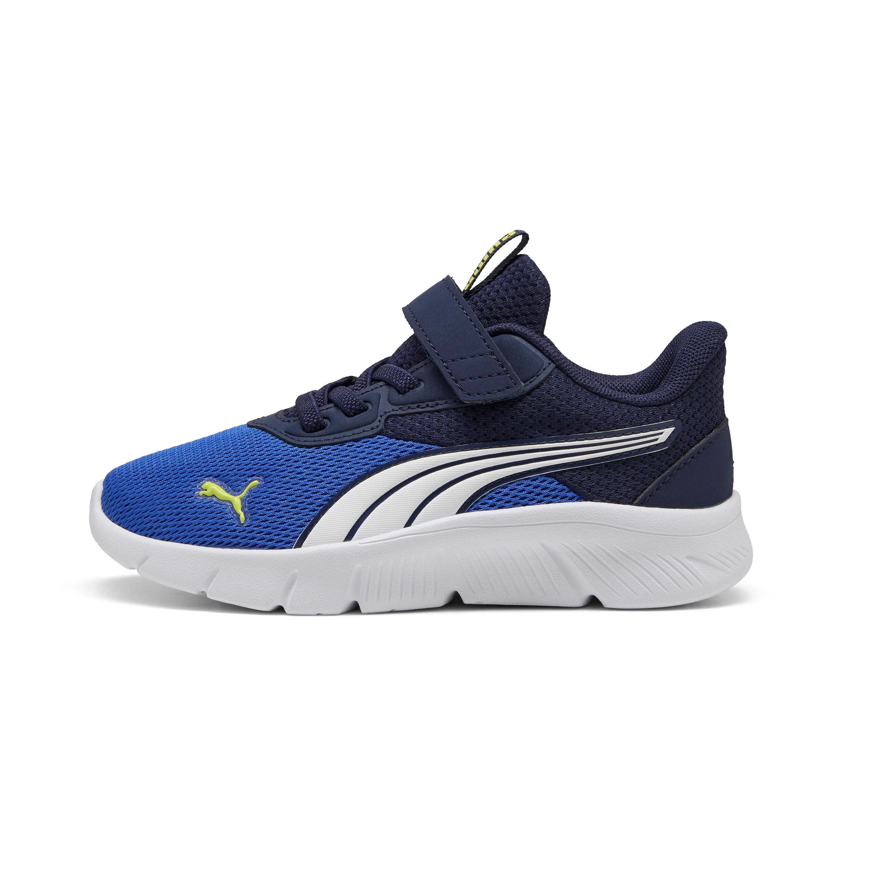 Sneakers da bambino in tessuto blu e azzurre con logo Puma FlexFocus - Image 3