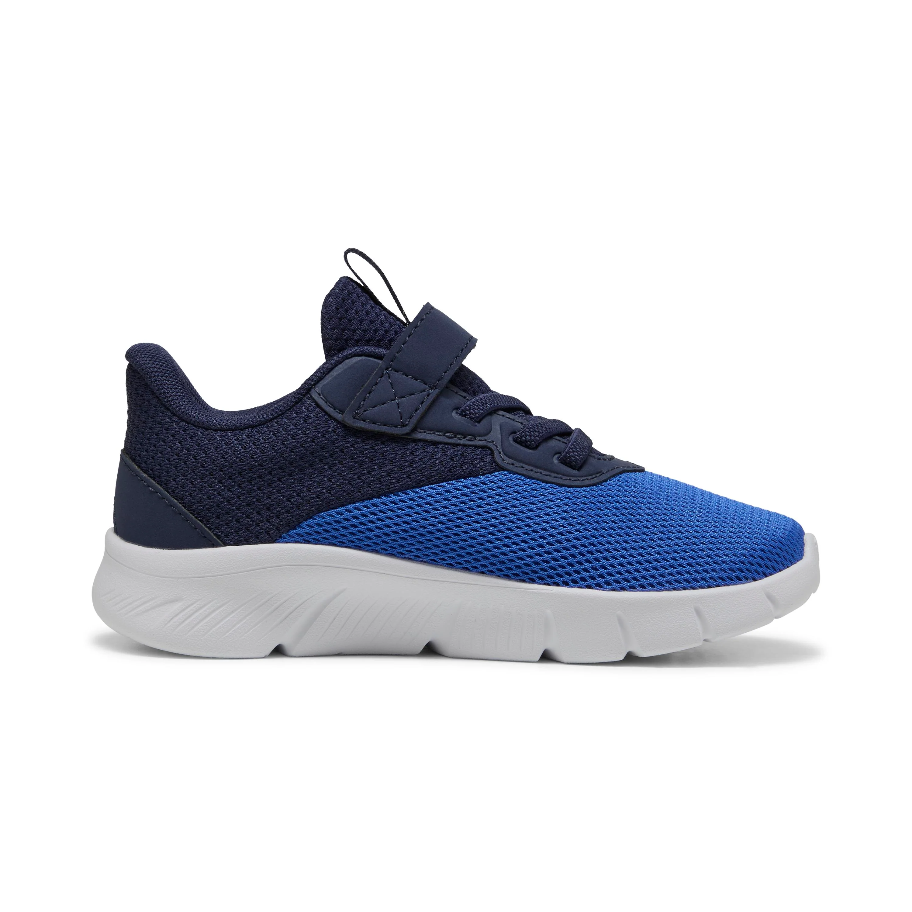 Sneakers da bambino in tessuto blu e azzurre con logo Puma FlexFocus - Image 4