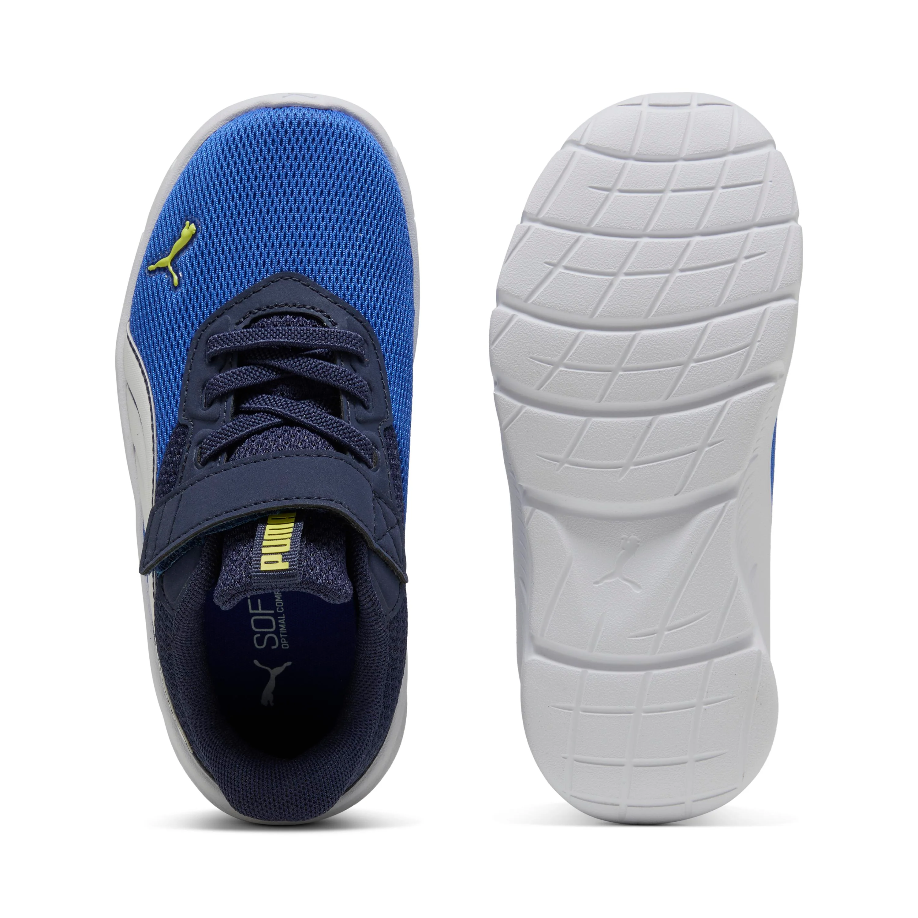 Sneakers da bambino in tessuto blu e azzurre con logo Puma FlexFocus - Image 6