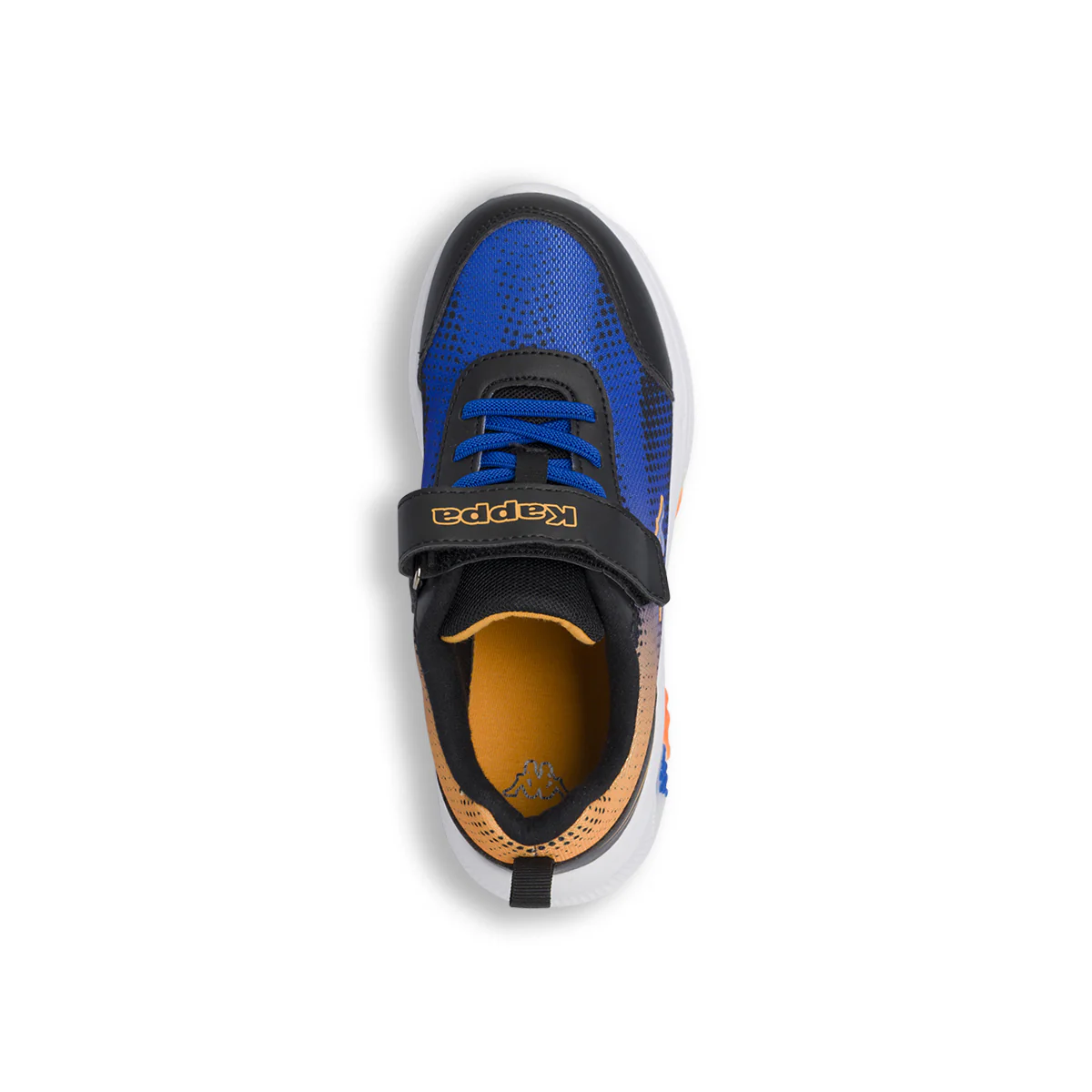 Sneakers da Bambino nere blu e arancioni con strappo con Luci Kappa - Image 7