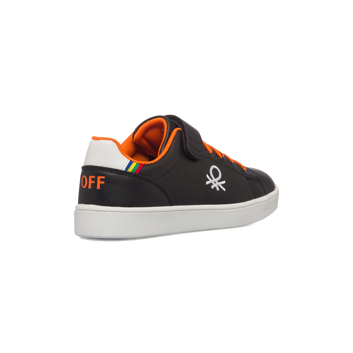 Sneakers da bambino nere con dettagli arancioni Benetton Penn LTX - Image 3