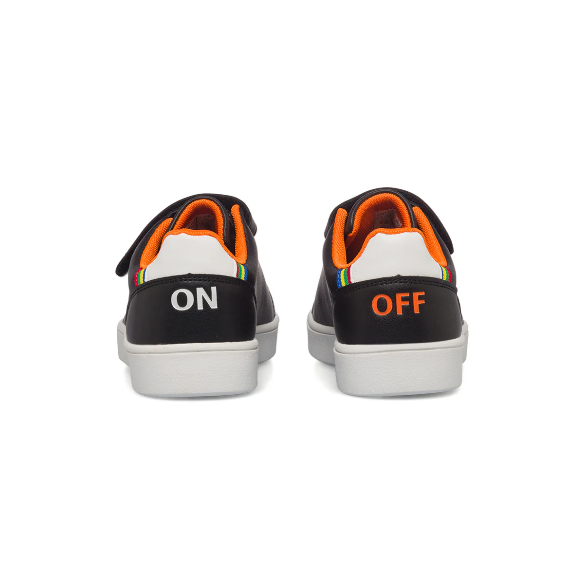 Sneakers da bambino nere con dettagli arancioni Benetton Penn LTX - Image 4