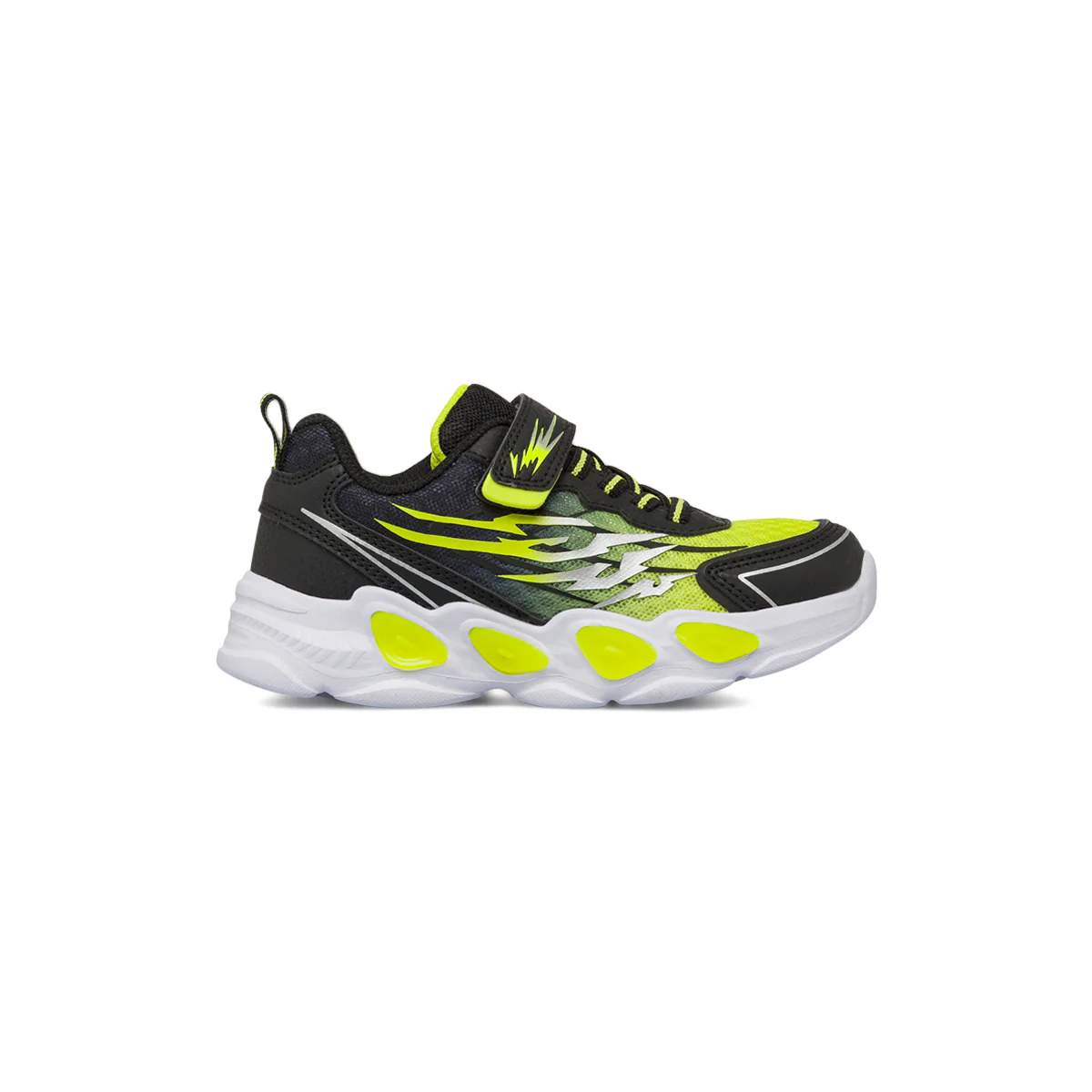 Sneakers da bambino nere con dettagli giallo fluo Space Boy