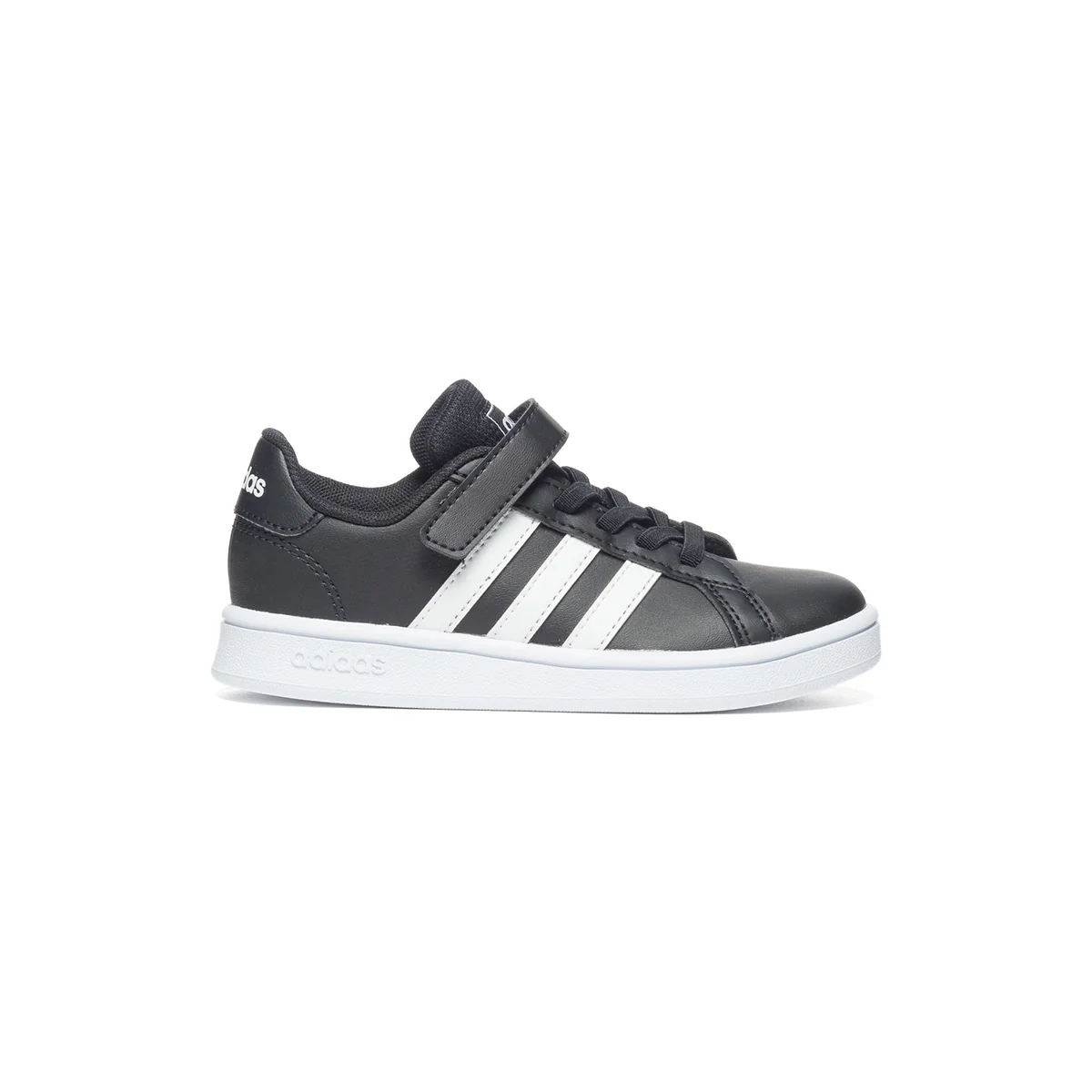 Sneakers da bambino nere con strisce a contrasto adidas Grand Court