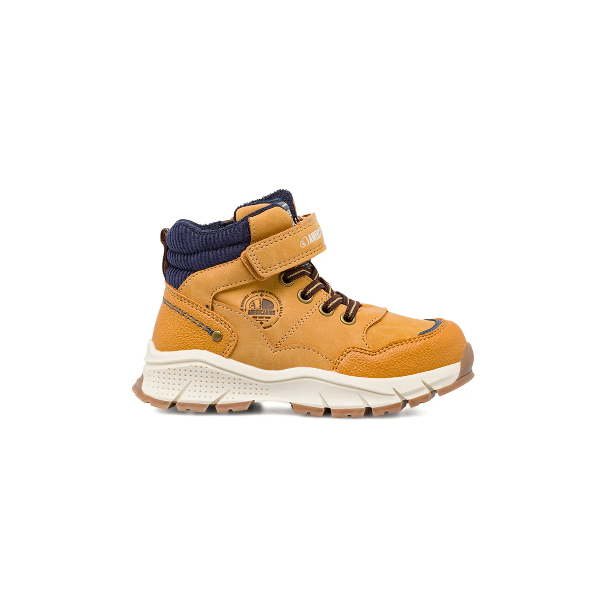 Sneakers da bambino ocra Americanino stile outdoor con strappo e zip