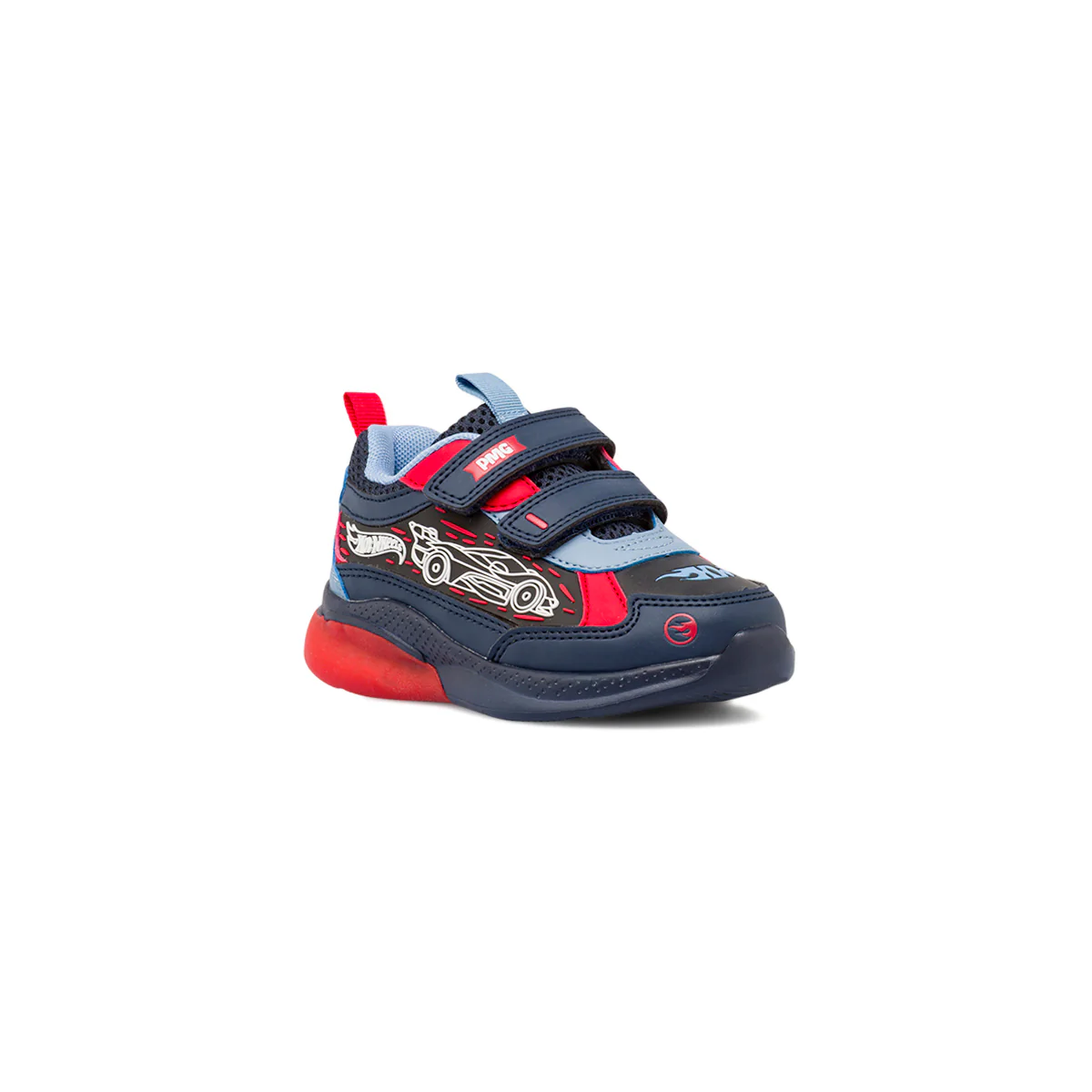 Sneakers da Bambino Primigi blu e rosso con Luci e patch auto - Image 2